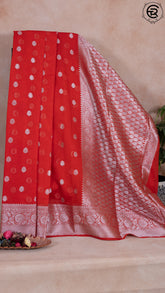 Red Semi Georgette  Banarasi Warm Silk Saree